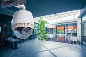 Security camera in an office building